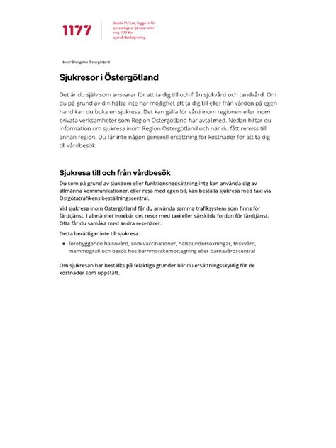 sjukresor kostnad