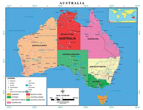 skala peta benua australia