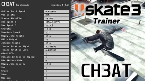 Skate 3 Cheat Codes
