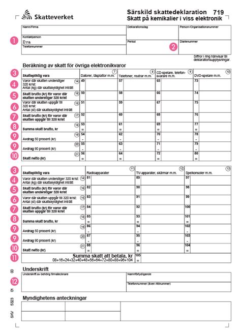 skattemyndigheten deklaration
