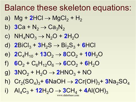 skeleton equations answers