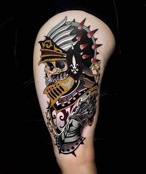 skeleton knights Tattoos, Skull, Skull tattoo design