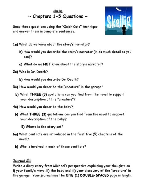 Skellig Chapter Questions