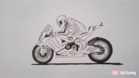 sketsa gambar motogp