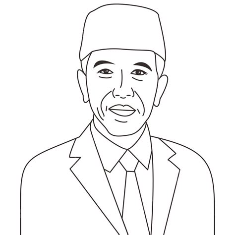 sketsa gambar presiden