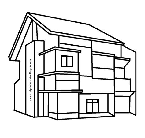 sketsa gambar rumah