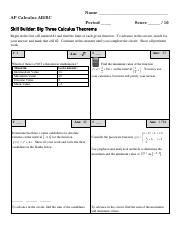 Skill Builder Big Three Calculus Theorems