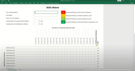 Skill Matrix Templates Excel For Project Management