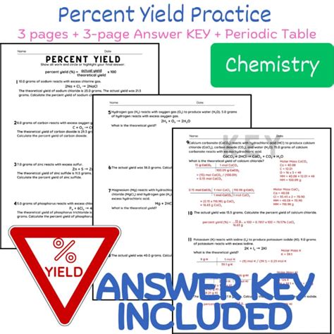 Skill Practice 34 Percent Yield Answers