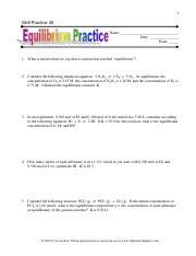 Skill Practice 45 Equilibrium Practice Answers