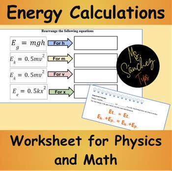 skill practice 6 energy calculations practice answers