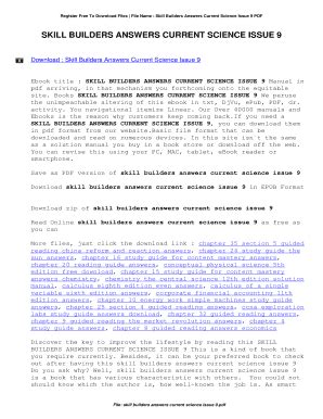 Read Skill Builders Answers Current Science Issue 9 