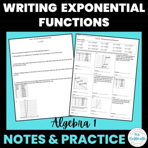 Skills Practice Exponential Functions Algebra 1 Answers