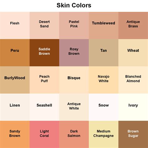 skin color code hex