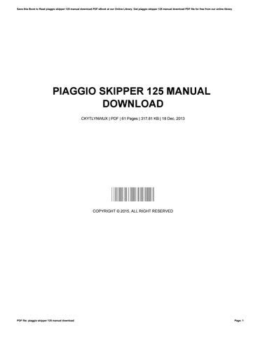 Full Download Skipper 125 User Guide 