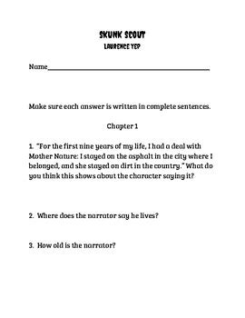Skunk Scout Novel Study Guide