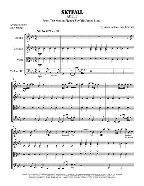 Skyfall Mother Score For String Orchestra