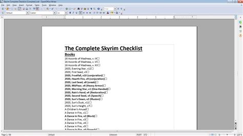 Full Download Skyrim Checklist 