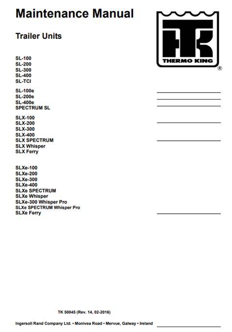 sl 300 thermo king manual
