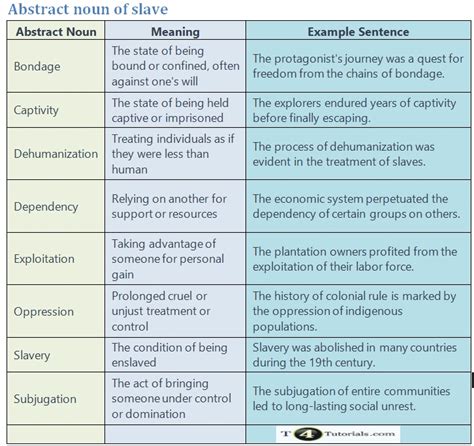 Slave Abstract Noun
