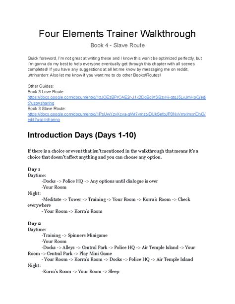 Slave Route Book 2 Four Elements Trainer Walkthrough