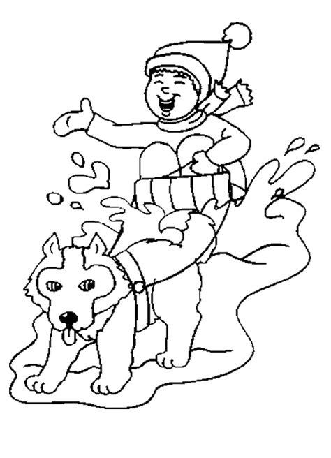 Sled Riding Coloring Pages Sled Dog Coloring Page - Sled Dog Coloring Page