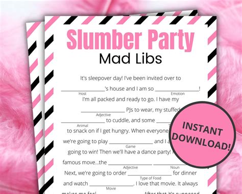 Full Download Sleepover Party Mad Libs 