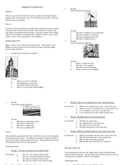 Slep Test Form 6 Questions And Answer