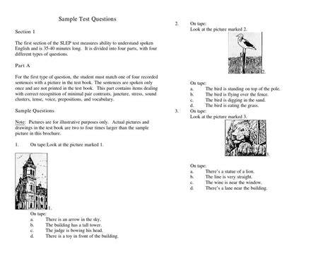 slep test sample questions