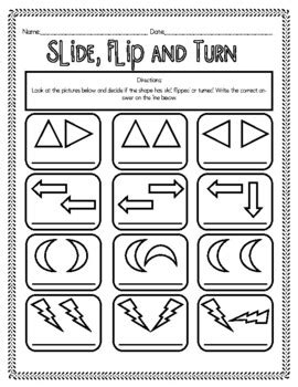 Slide Flip And Turn Worksheet   Flip Slide And Rotate Worksheet Worksheets Teacher Made - Slide Flip And Turn Worksheet