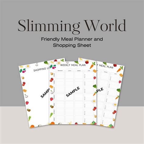Slimming World Tracker Sheet