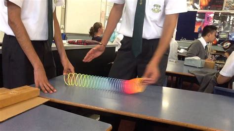 Slinky Waves Experiment Science Experiment Waves Science Experiments - Waves Science Experiments