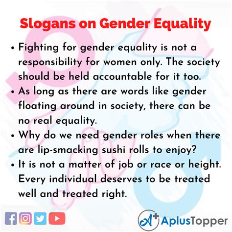Slogans On Equality