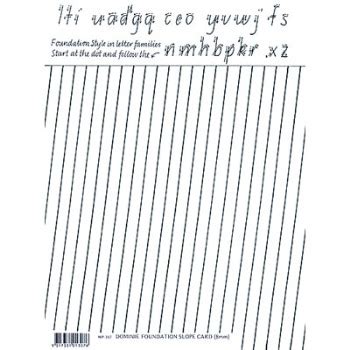 slope card for queensland cursive handwriting