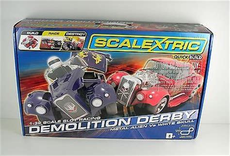 Slot Car Track Set Demolition Derby Figure 8 Race Set With Cars  Works   - Track Slot