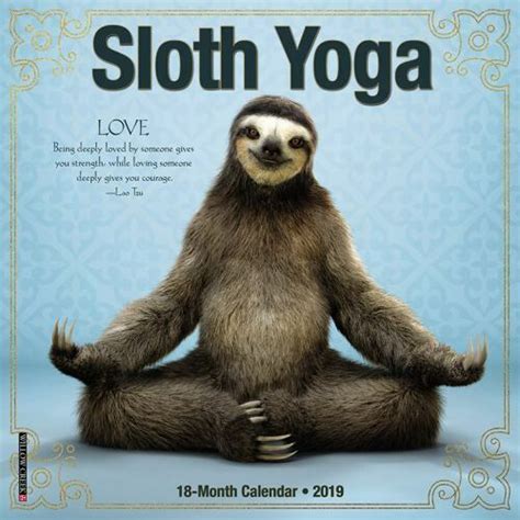 Sloth Yoga Mini 2019 Wall Calendar