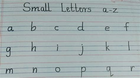 small alphabet in four line