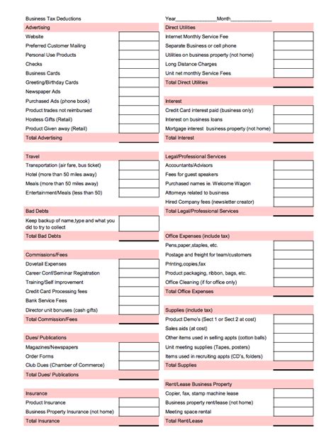 Small Business Tax Deductions Checklist For 2022 Business Tax Worksheet - Business Tax Worksheet