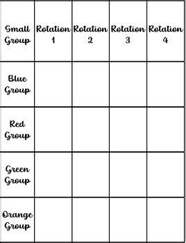 Small Group Rotation Template Free