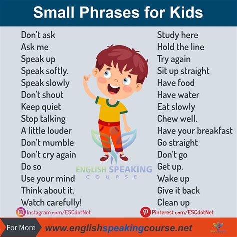 Small Sentences For Kids English Phrases Simple English Sentences For Kids - Simple English Sentences For Kids