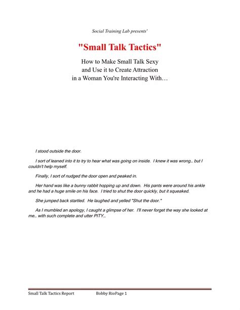 Small Talk Tactics Expose