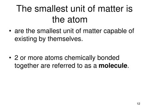 Smallest Unit Of Matter