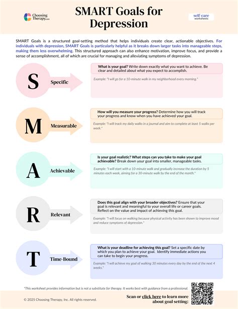 smart objectives examples for depression and anxiety