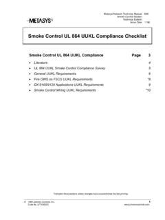 Read Online Smoke Control Ul 864 Uukl Compliance Checklist Technical 