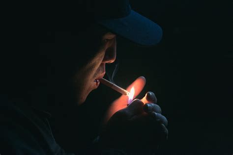 smoking in the dark