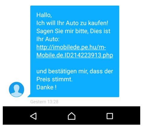 sms mit hallo isr ihr auto noxh zu verkaufen