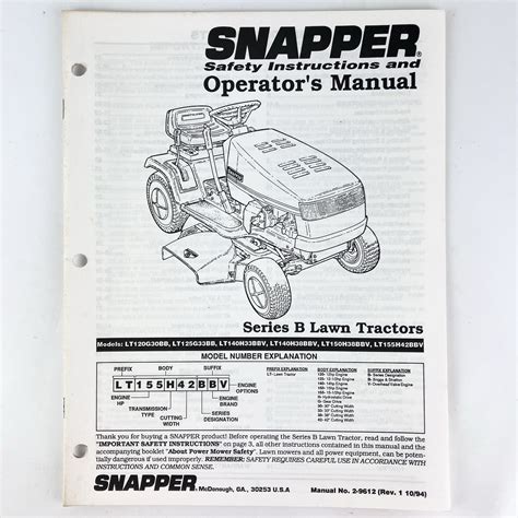 Snapper Operators Manual