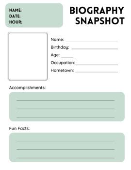 snapshot biography examples