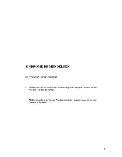 Síndrome De Mendelson