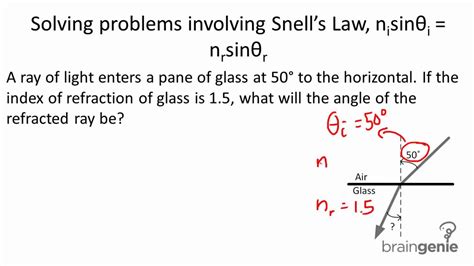 Snell X27 S Law Practice Problems With Answers Snells Law Worksheet Answers - Snells Law Worksheet Answers